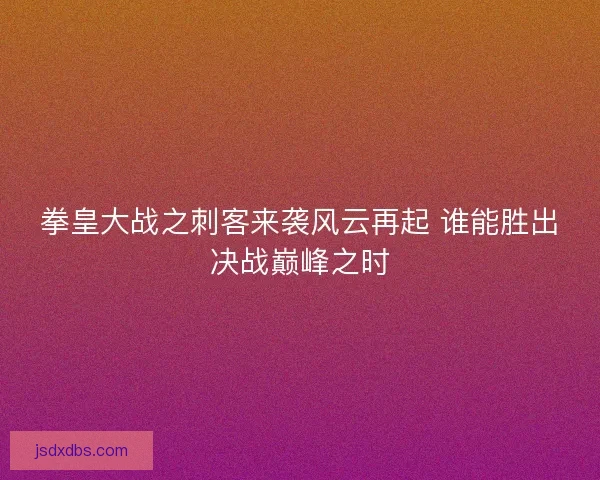 拳皇大战之刺客来袭风云再起 谁能胜出决战巅峰之时 拳皇大战之刺客来袭风云再起 谁能胜出决战巅峰之时