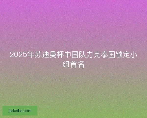 2025年苏迪曼杯中国队力克泰国锁定小组首名