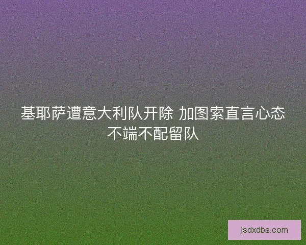 基耶萨遭意大利队开除 加图索直言心态不端不配留队